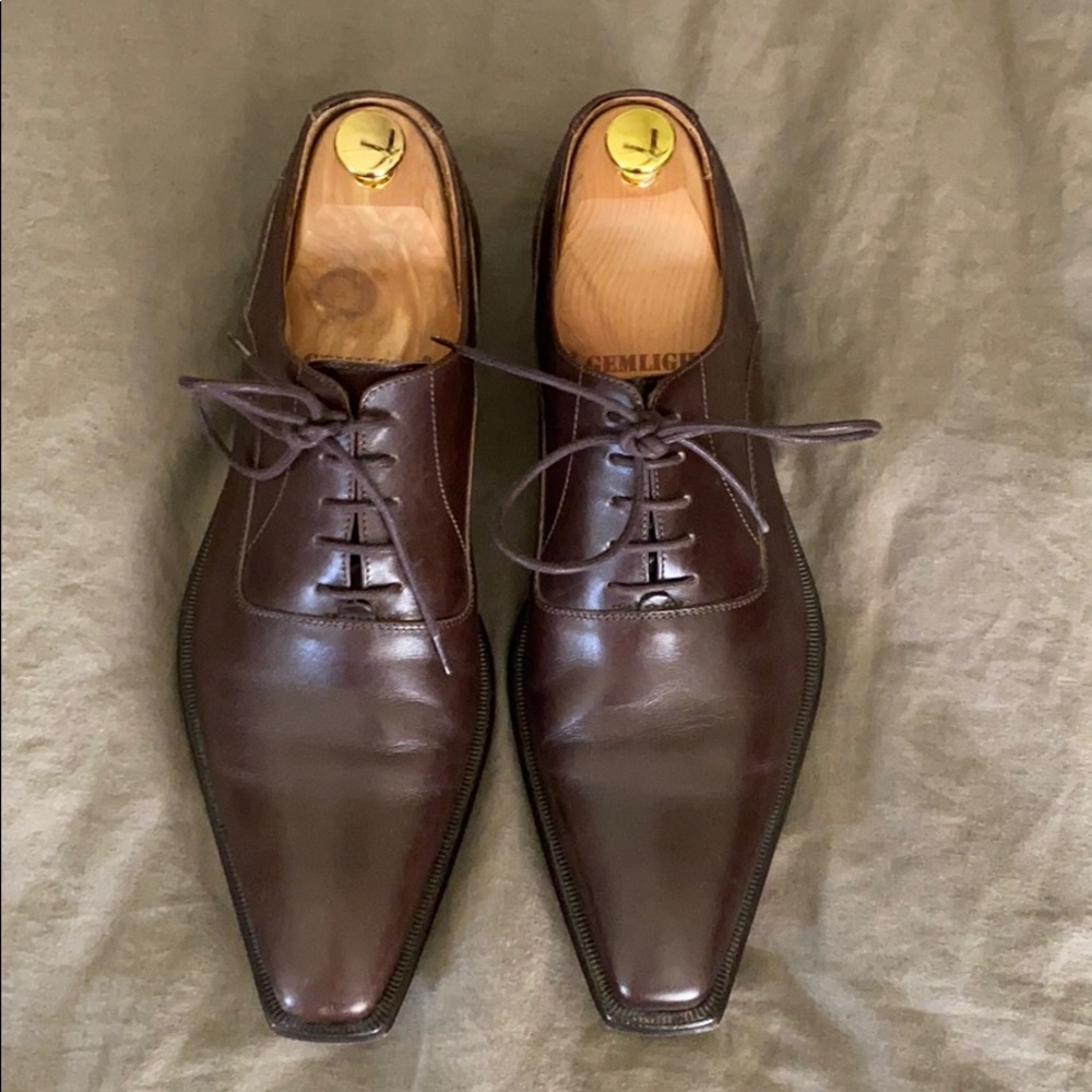 lavorazione artigiana brown dress shoes in 41.5